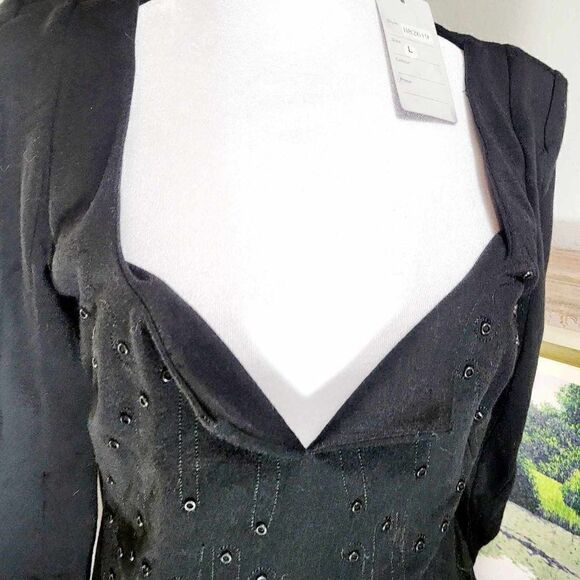 LUCY PARIS New with tag size Large V neck black dress - Picture 11 of 12